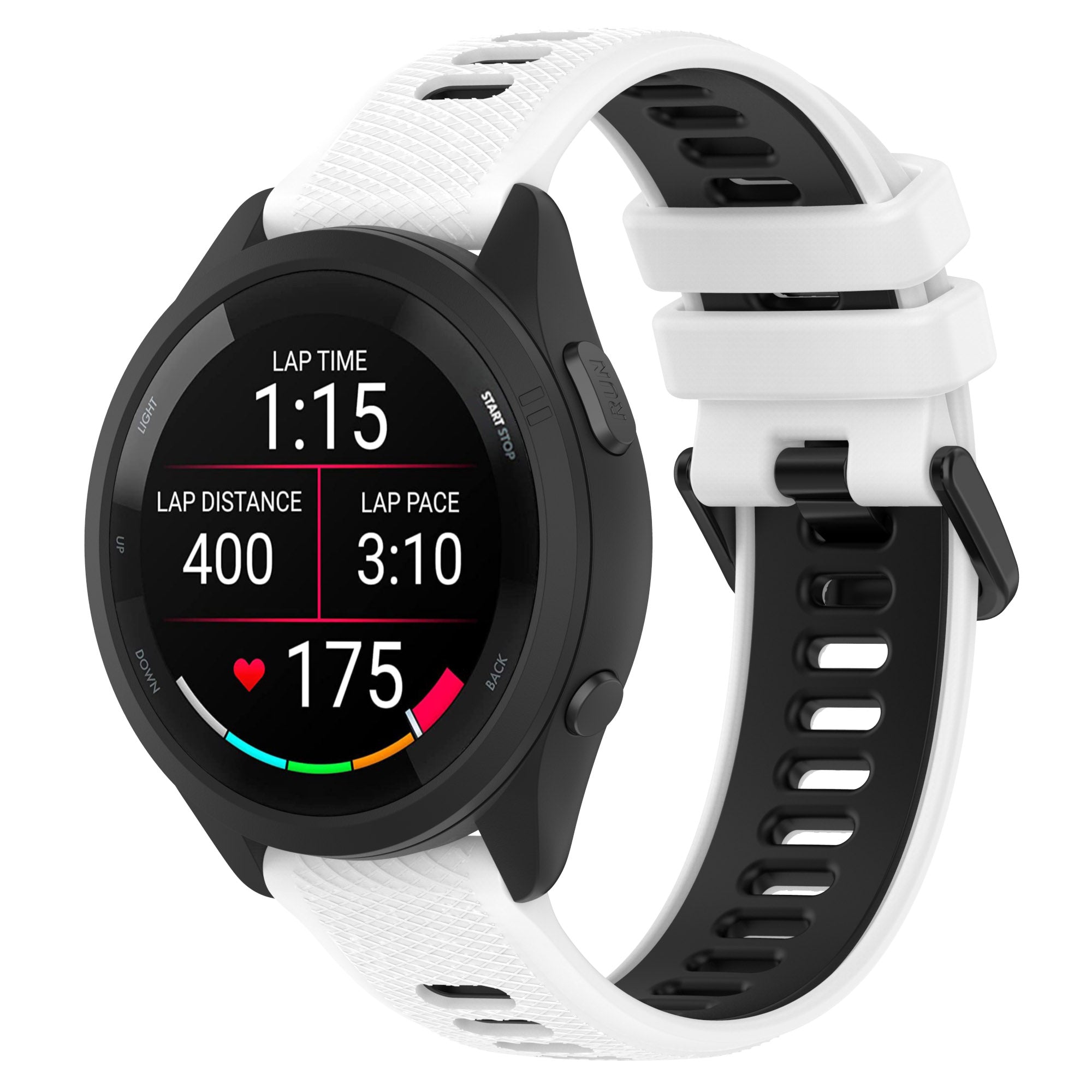 For Garmin Forerunner 265 Dual-Color Silicone Watch Strap Anti-Wear Smart Band Strap For Garmin Forerunner 265 Dual-Color Silicone Watch Strap Anti-Wear Smart Band Strap